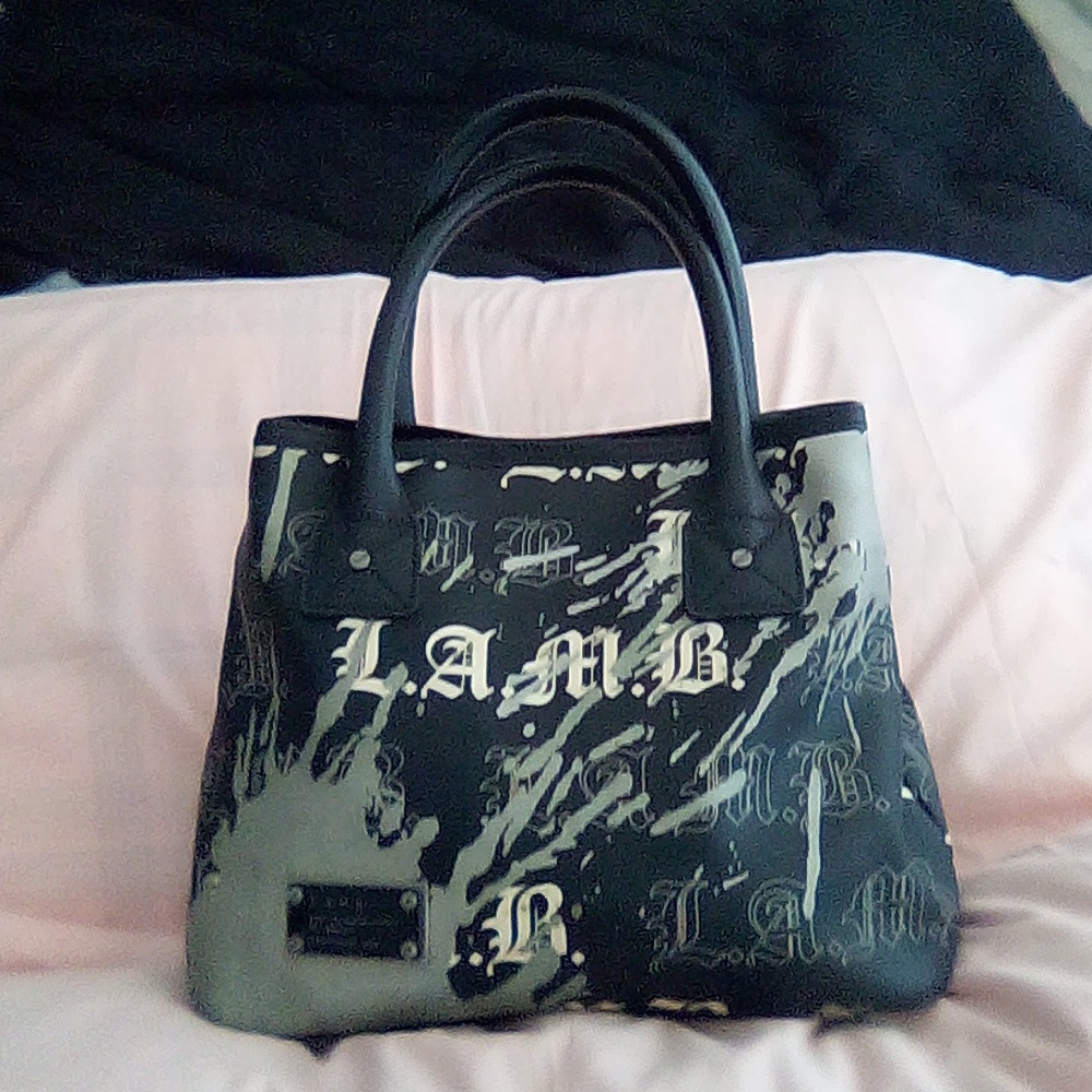L.A.M.B Gwen Stefani Alchemy Graffiti Satchel Handbag